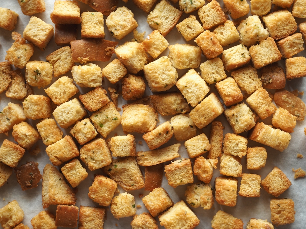 Top,view,golden,brown,toasted,croutons